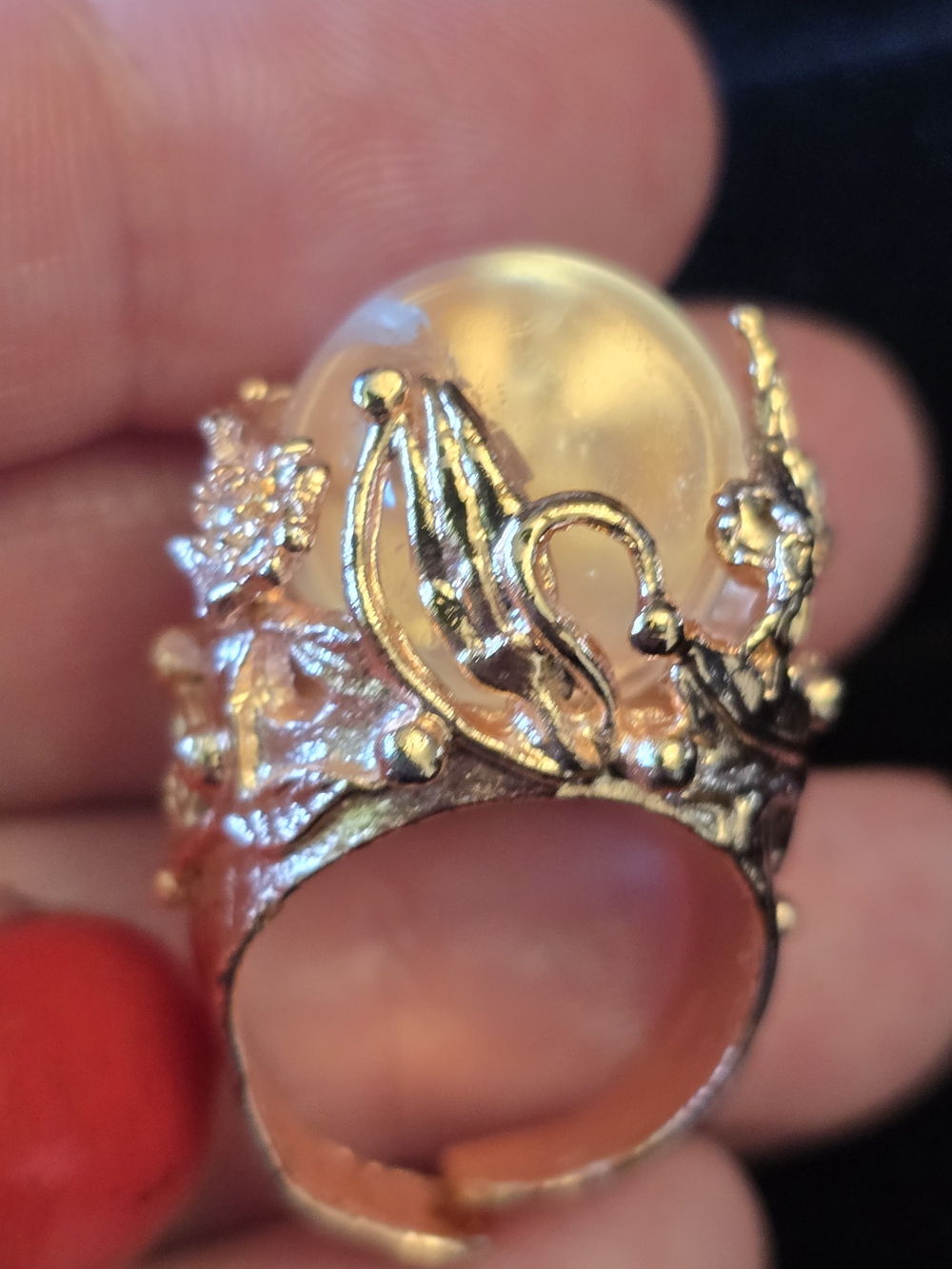 🔮 Rose Gold Crystal Orb Whimsy Fairy Ring - Picture 5 of 8